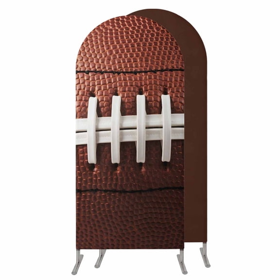 American Football Laces Wedding Arch Cover, Stretchy Spandex Arch Backdrop Stand Covers 4 FT, Classic Rugby Sports Round Top Arched Backdrop Cover for Birthday Party Ceremony Baby Shower Event