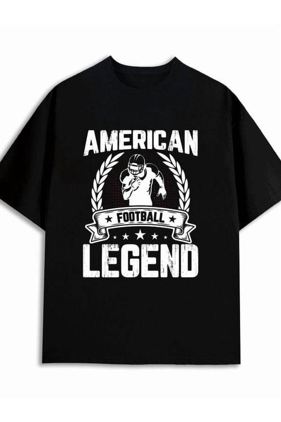 American Football Legend mens 180G 100% Cotton black Retro Unisex Shirt Graphic tshirts Unique Design Unisex Shirt Cotton tshirts Original Unisex Shirt Graphic tshirts