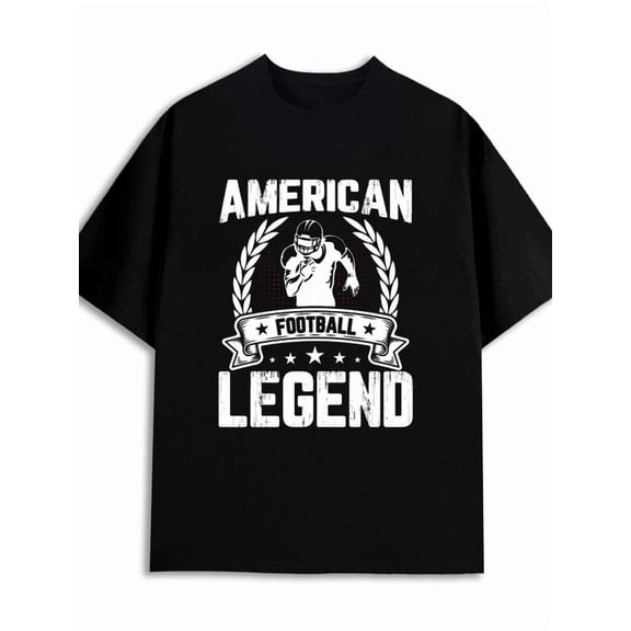 American Football Legend sport plain cotton tshirts mens 180G 100% Cotton black Soft and comfortable Fashionable, printed, machine washable exercise halloween Retro Unisex Shirt Graphic Tee tshirts