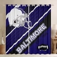 thumbnail image 1 of American Football Lovers Curtains International Ball Teams Curtains & Drapes, Blue and Black Football Helmet 30%-50% Blackout Curtains Geometry Striped Window Curtains 42''Wx90''L (Baltimore), 1 of 6