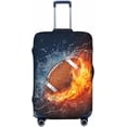 thumbnail image 1 of American Football Luggage Suitcase Covers Elastic Washable Rugby Ball Luggage Protector Travel Suitcase Protective Cover For Kid And Adult, S (Fit 18-21 Inch Luggage), 1 of 1