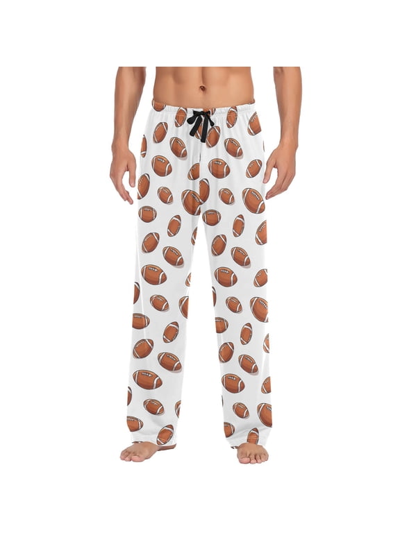 American Football Pattern Men Pajama Pants Cotton Mens Pajamas Bottoms Sleepwear Pjs Lounge Pants M
