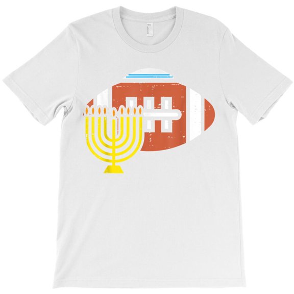 American Football Menorah Hanukkah Chanukah Sports Jew Gift Themed Fun G33460 Unisex T-Shirt, Up to Size 5XL