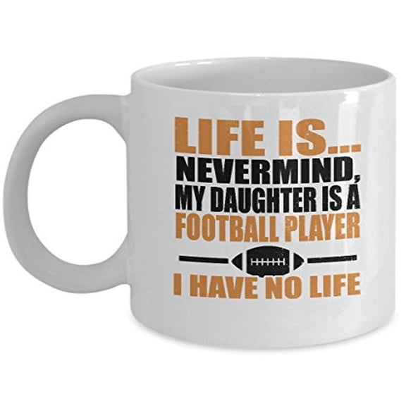 American Football 11 oz Coffee Mug - My Daughter is a Player White Ceramic Gift