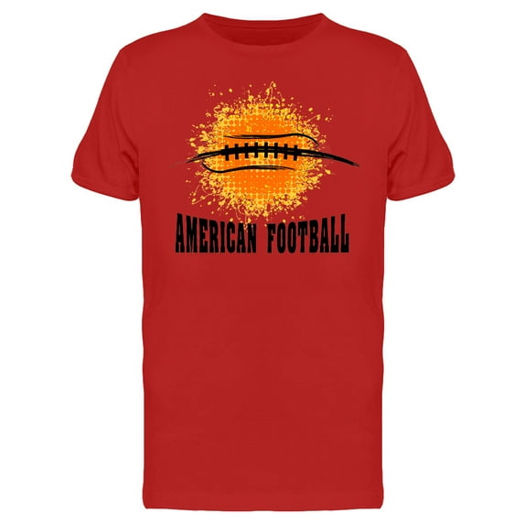 American Football Orange Ball T-Shirt Men -Image by Shutterstock, Male Large