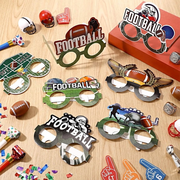American Football Paper Eyeglasses Party Supplies Championship Decoration Gameday Photo Props Sports Party Favors