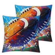 American Football Park Decor Graffitic Baseball Throw Pillow Cover Sport Ball Pillow Covers Basketball ,Soccer Pillow Cases Cushion Cover for Living Room Couch Sofa Home Decor Gif