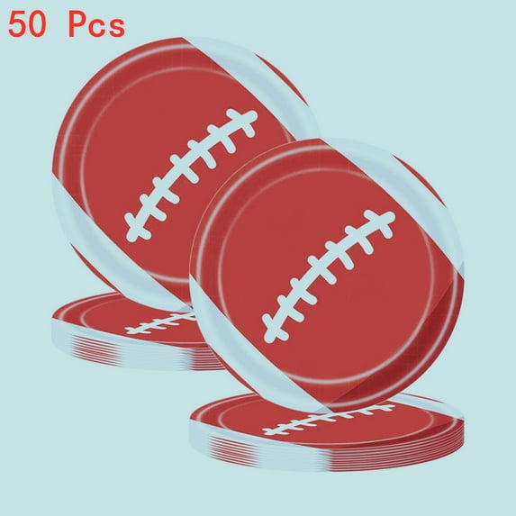 American Football Party Decorations Disposable Oval Football Plates 7 Inch Paper Plates January Sports Events Football Theme Party Supplies Birthday Decoration Carnival Dinner Tableware