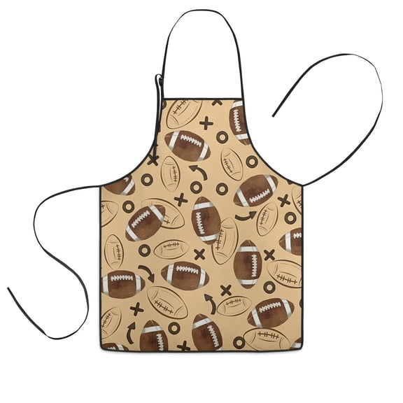American Football Pattern Kids Aprons for Girls and Boys,Adjustable Neck Strap Toddler Aprons for Kids Cooking Baking
