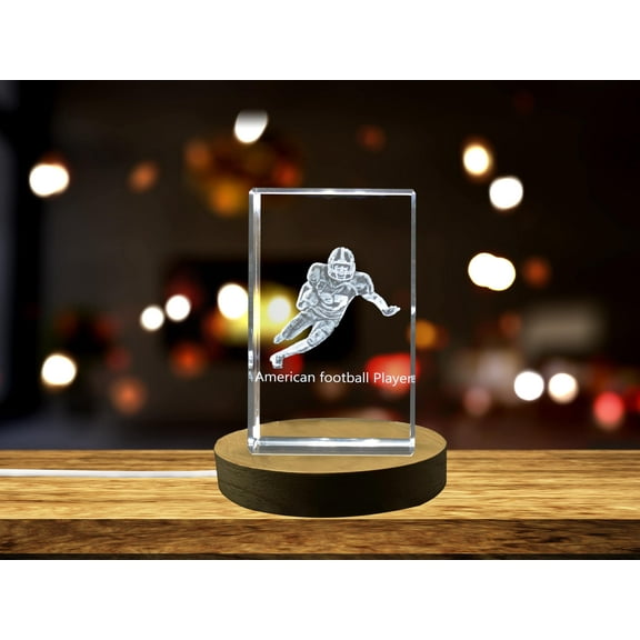 American Football Player 3D Engraved Crystal 3D Engraved Crystal Keepsake/Gift/Decor/Collectible/Souvenir