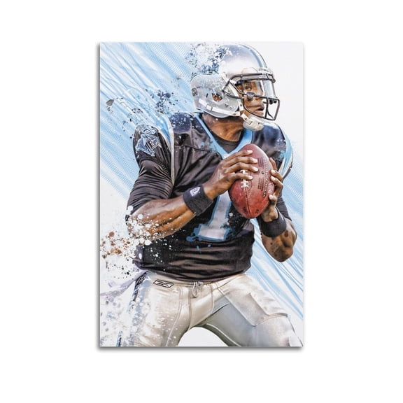 American Football Player Cam Newton Poster Poster Album Cover Posters for Bedroom Wall Art Canvas Posters Music Album Cover Poster