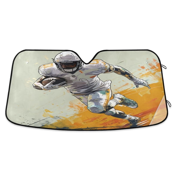 American Football Player Car Windshield Sun Shade Foldable Car Front Window Visor Heat and UV Protection 53x23.5
