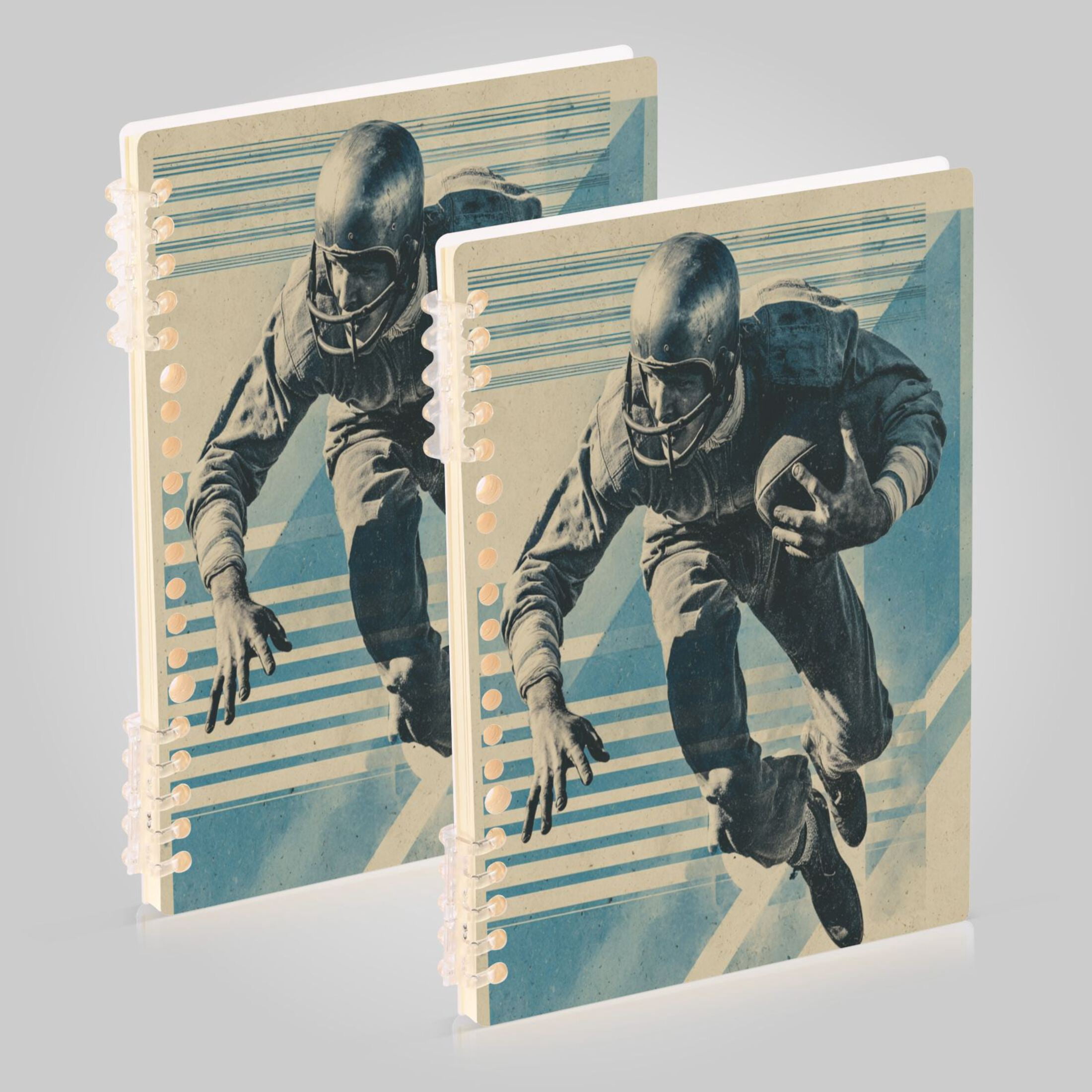 American Football Player Notebook College Horizontal Grid Paper 2 Pack ...