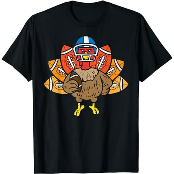American Football Player Turkey Thanksgiving Day Sport Gift T-Shirt