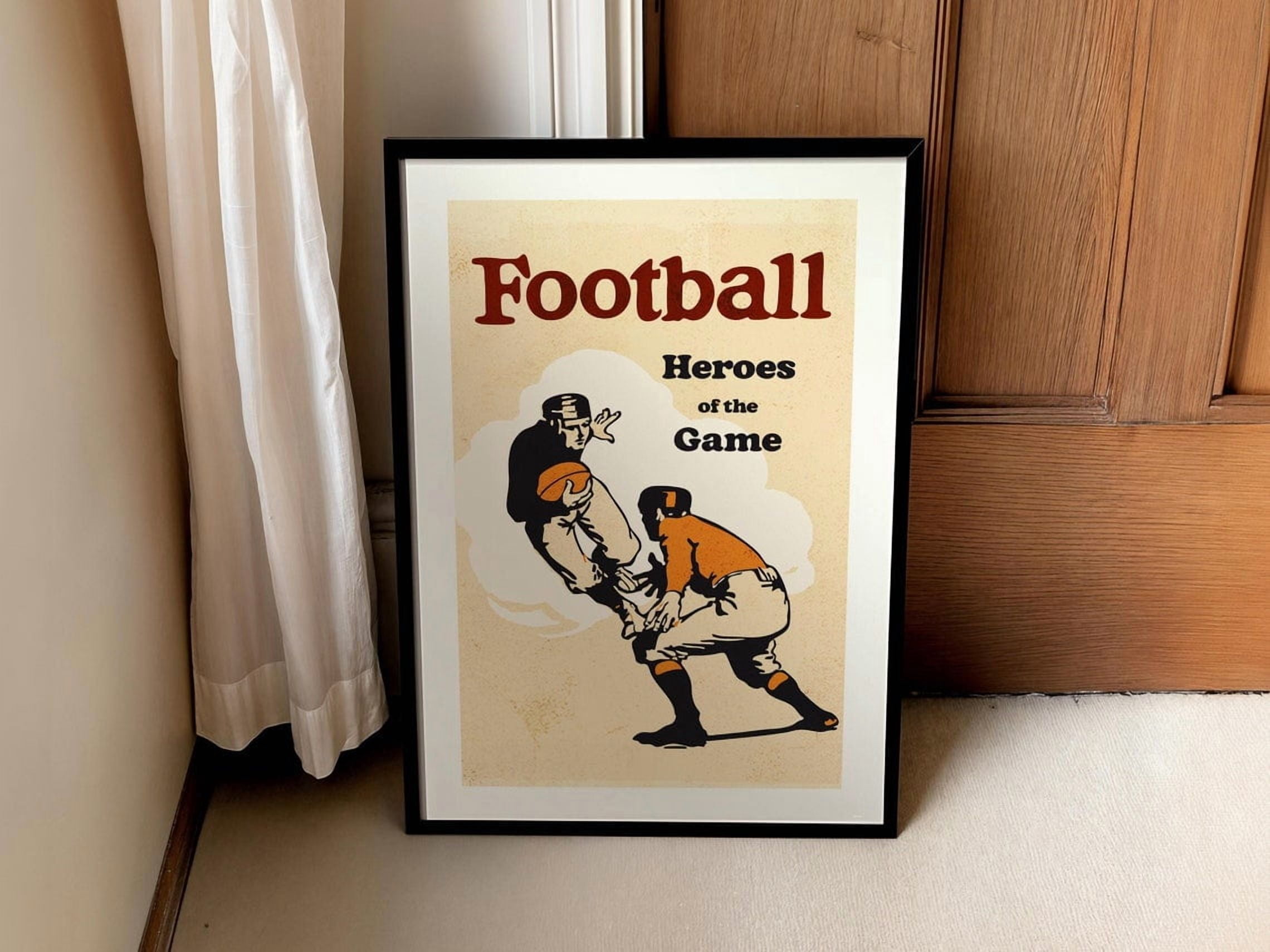 American Football Poster Retro Sports Fan Vintage Art Poster, Unframed ...