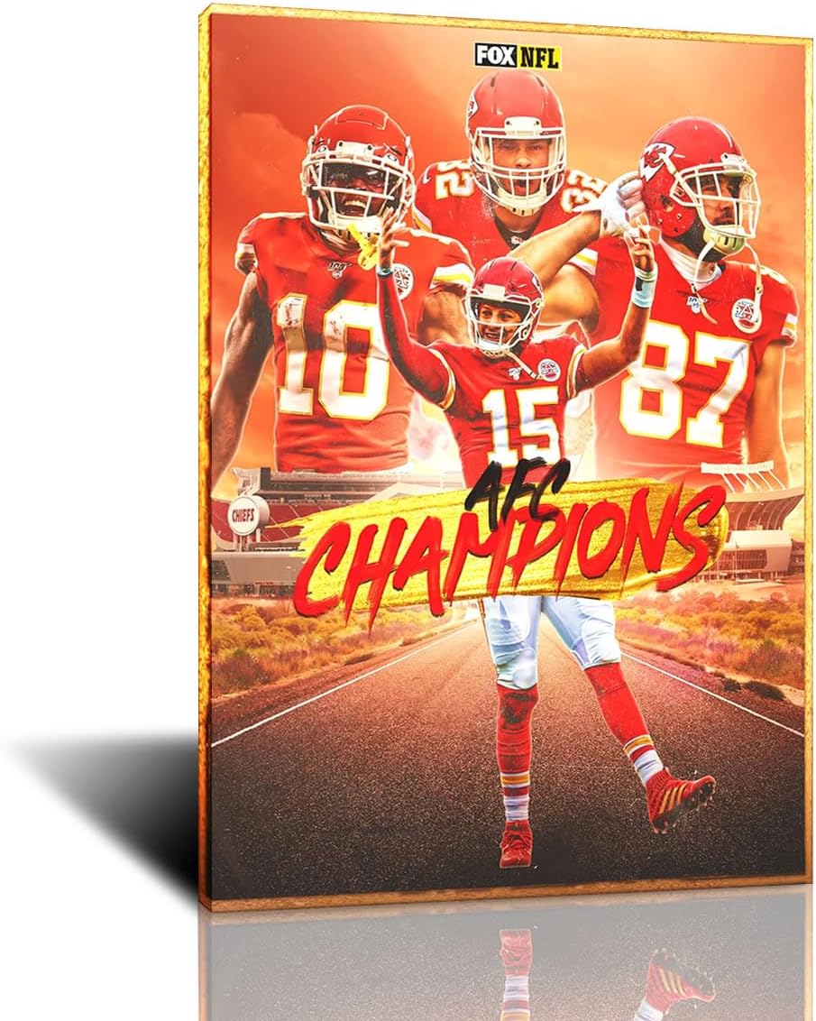 American Football Posters Sports Canvas Wall Art Chiefs Champions