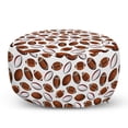 thumbnail image 1 of American Football Pouf Cover with Zipper, Classic Design Rugby Balls in Cartoon Style Sports Competition, Soft Decorative Fabric Unstuffed Case, 30" W X 17.3" L, Caramel Ruby White, by Ambesonne, 1 of 5