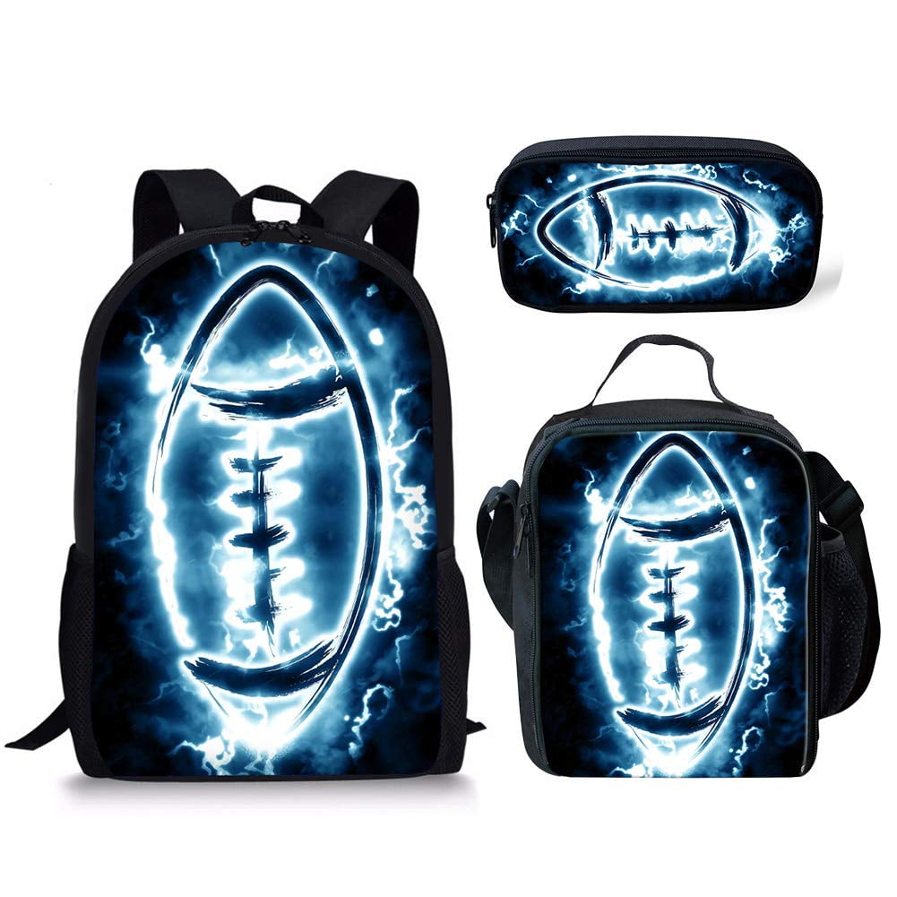 American Football Rugby Printed 3Pcs/Set Backpack Student Book Bag ...