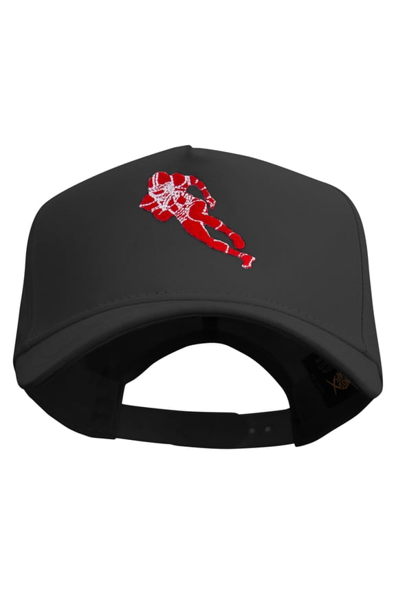 American Football Running Five Panels Pro Style Trucker Mesh Cap - Black OSFM