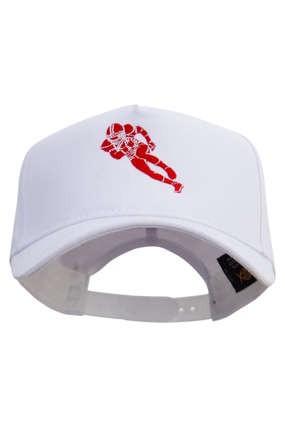 American Football Running Five Panels Pro Style Trucker Mesh Cap - White OSFM
