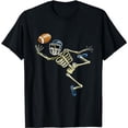 thumbnail image 1 of American Football Skeleton Halloween Men Boys Football Fan T-Shirt, 1 of 5