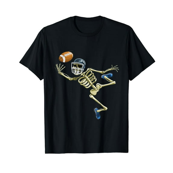 American Football Skeleton Halloween Men Boys Football Fan Vintage Men T-Shirt