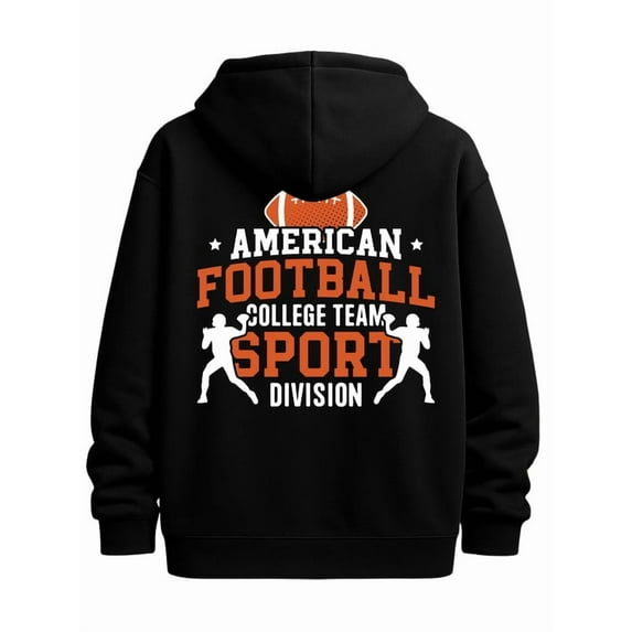 American Football Sport graphic hoodies men polyester black Hip-Hop Streetwear Everyday & Formal Wear autumn and winter season Soft & Comfortable casual Casual Unisex hoodie