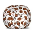 thumbnail image 1 of American Football Storage Toy Bag Chair, Classic Design Rugby Balls in Cartoon Style Sports Competition, Stuffed Animal Organizer Washable Bag, Small Size, Caramel Ruby White, by Ambesonne, 1 of 3