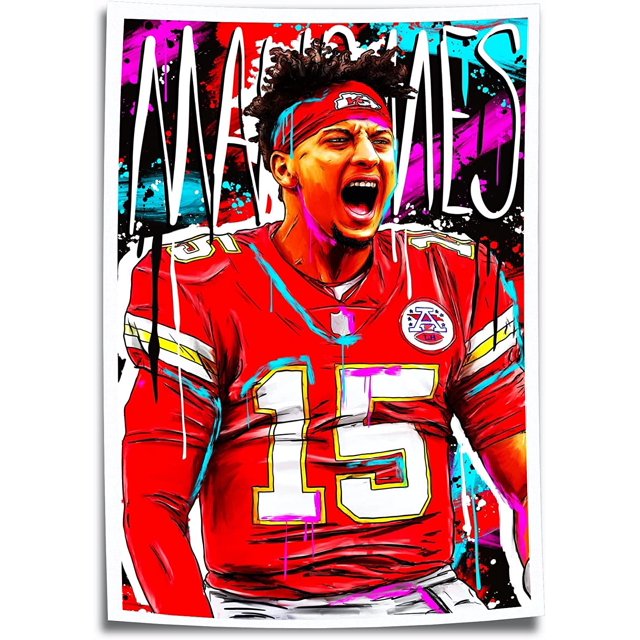 American Football Superstar Patrick Mahomes Poster Print Canvas Wall