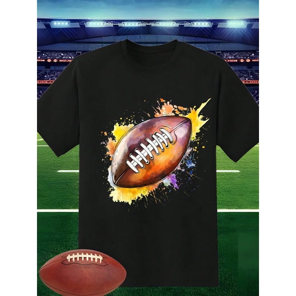 American Football T Shirt 100 Percent Cotton Mens Graphic Tee Sports Fan Apparel Team Colors Athletic Wear For Men And W