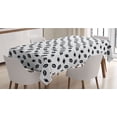 thumbnail image 1 of American Football Tablecloth, Monochrome Pattern Rugby Balls US Culture Sports Play, Rectangle Satin Table Cover Accent for Dining Room and Kitchen, 60" X 84", Black White, by Ambesonne, 1 of 2