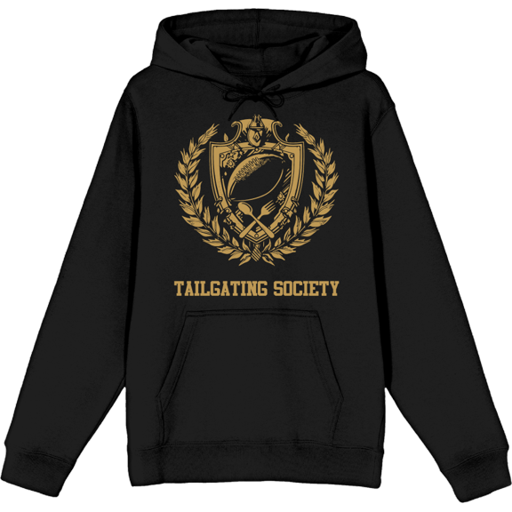 American Football Tailgating Society Adult Black Long Sleeve Hoodie-Small