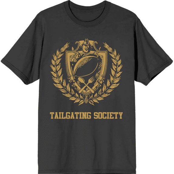 American Football Tailgating Society Adult Charcoal Crew Neck Short Sleeve Tee-3XL