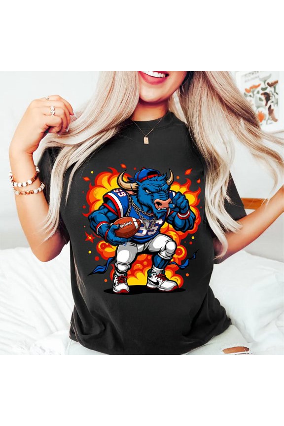 American Football Team T-Shirt, Unisex Bufalo Football Game Day Shirt,Black Color,Size 3XL