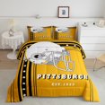 thumbnail image 1 of American Football Theme Bedding Comforter Sets Yellow Black Stripes Stars Bedding Twin, American Football City Comforter Set for Youth Teens Football Gifts for Sports Lovers (Pittsburgh), 1 of 6