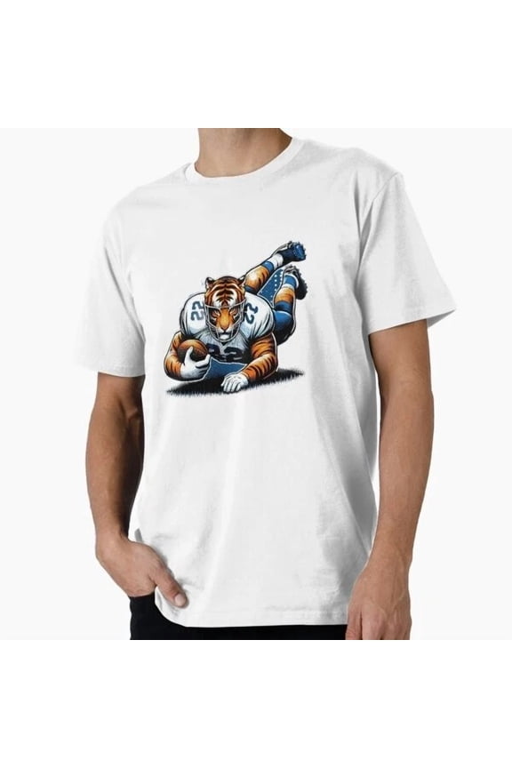 American Football Tiger Player ,Rugby,Sports, T-Shirt S-5XL