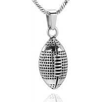 American Football Urn Necklaces for Ashes Cremation Jewelry Ashes Keepsake Stainless Steel Memorial Sport Urn Jewelry