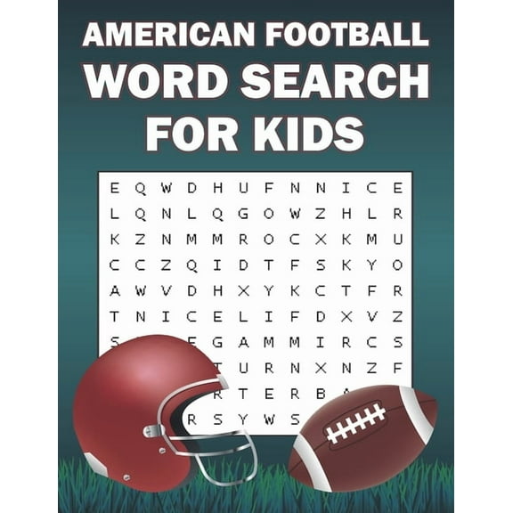 American Football Word Search For Kids: Word Search Puzzle Book Of American Football Sports For Football Fans, (Paperback)