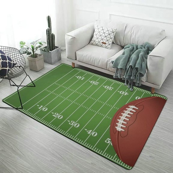 American Football on Field Carpet for Home Decoration Soft Comfy Rugs for Bedroom Living Room Bathroom Entrance Non-slip Comfort Mat