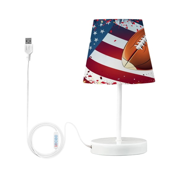 American Football with Flat Desk Lamp LED Table Nightstand Lamps with 3 Color Temperatures for Home Bedroom Living Room Decor 6x11