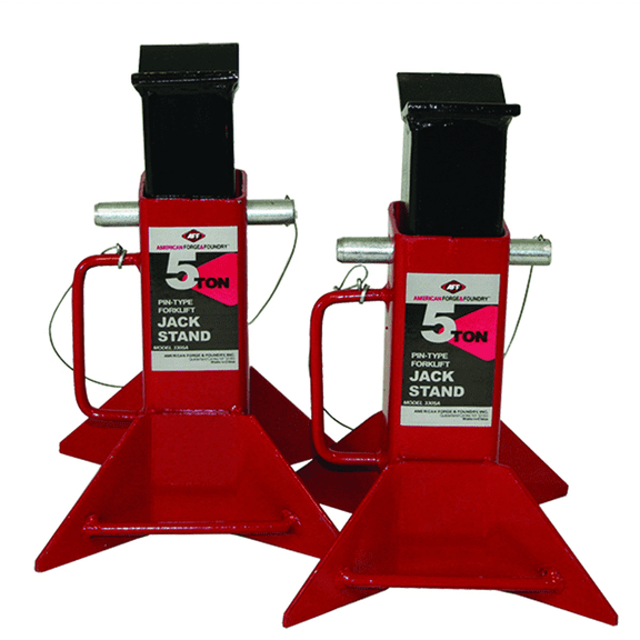 American Forge & Foundry Jack Stands - 5 Ton Capacity - Pin Style - Pair