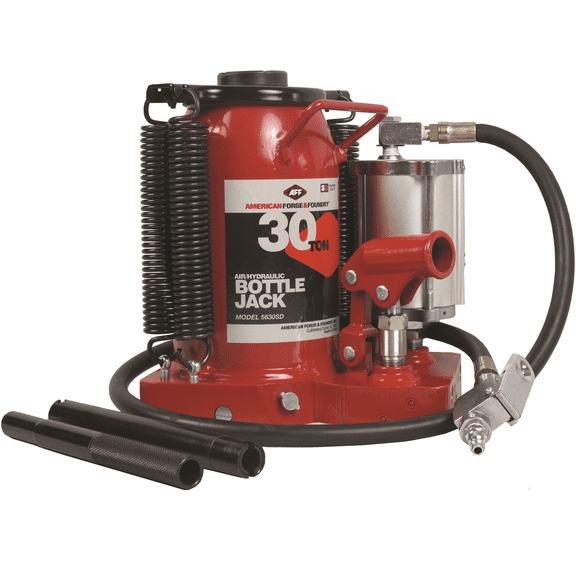 American Forge & Foundry Bottle Jack - 30 Ton Capacity - Air/Manual - SUPER DUTY