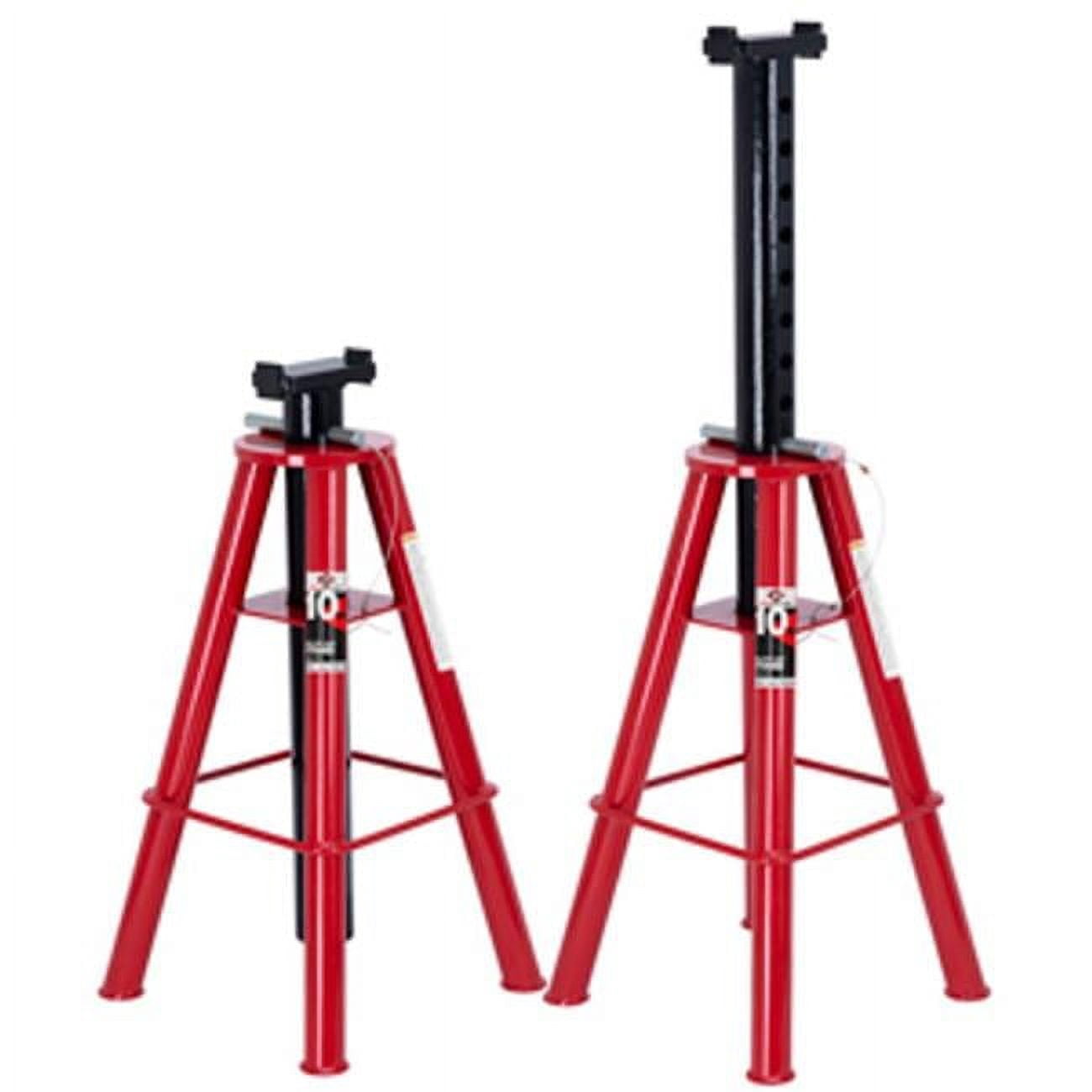 American Forge & Foundry IN3310B 10 Ton Pin-Style Truck Stand, Red - Pack of 2