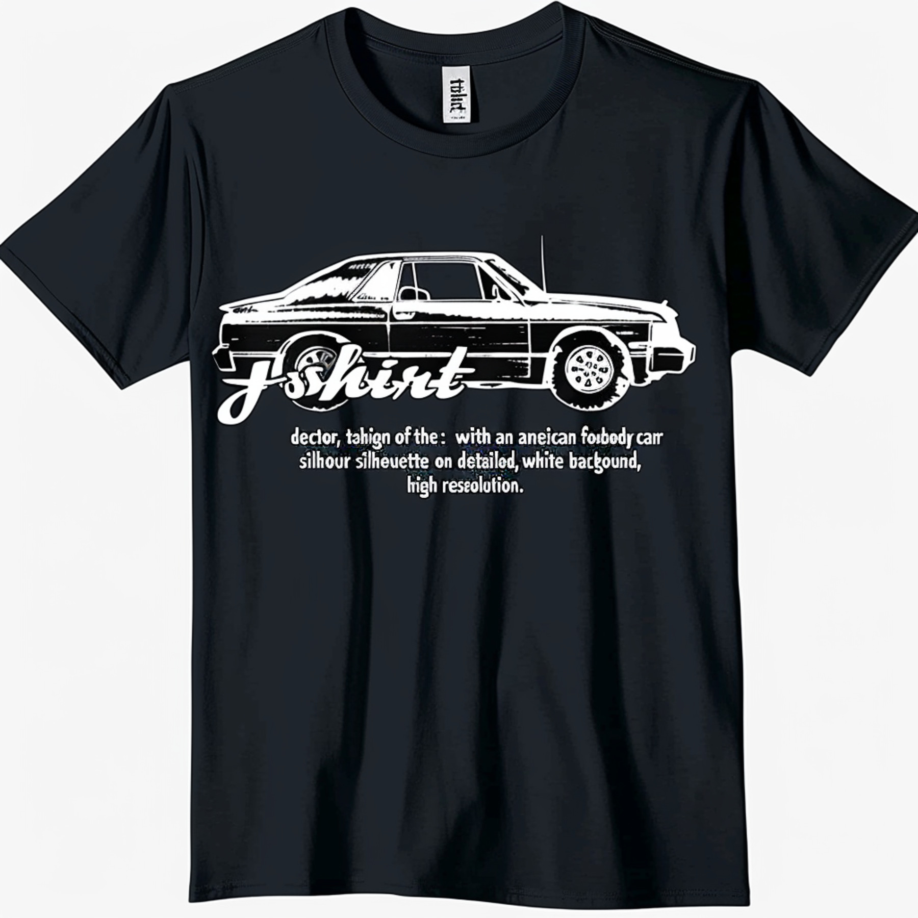 American Foxbody Car Silhouette TShirt Fox Body Design Black Tee with