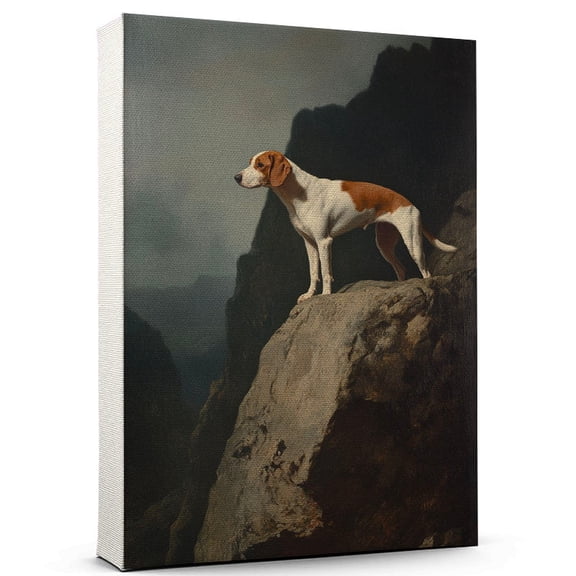 American Foxhound Dog Playing Climbing Canvas Sports Dog, Perfect for Animal Lovers, American Foxhound Dog Canvas, Climbing Canvas Wall Art for Rooms