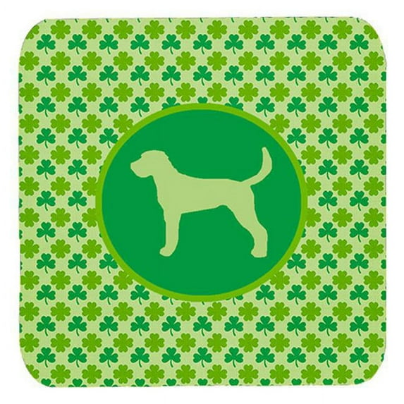 American Foxhound Lucky Shamrock Foam Coasters, Set Of 4