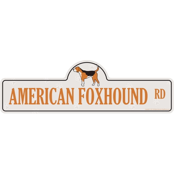 American Foxhound Street Sign | Indoor/Outdoor | Dog Lover Funny Home Décor for Garages, Living Rooms, Bedroom, Offices | SignMission personalized gift | 20" Wide