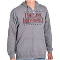 thumbnail image 1 of American Freedom Declare Independence Unisex Fleece Graphic Zip Up Hoodie Brisco Brands 4X, 1 of 6