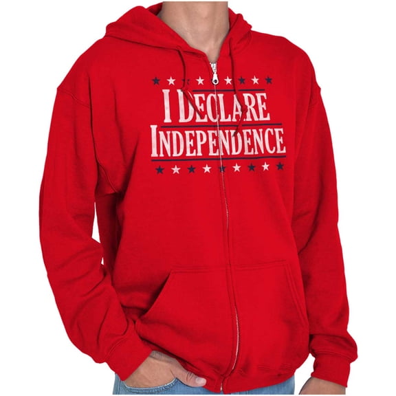 American Freedom Declare Independence Zip Up Hoodie Men's Women's Brisco Brands L