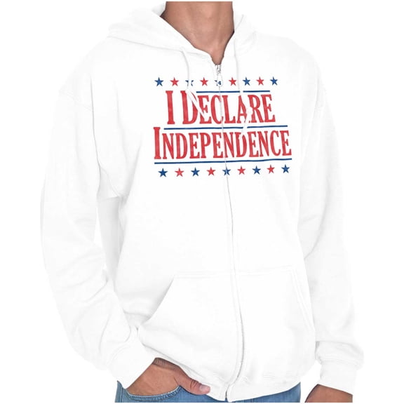 American Freedom Declare Independence Zip Up Hoodie Men's Women's Brisco Brands S